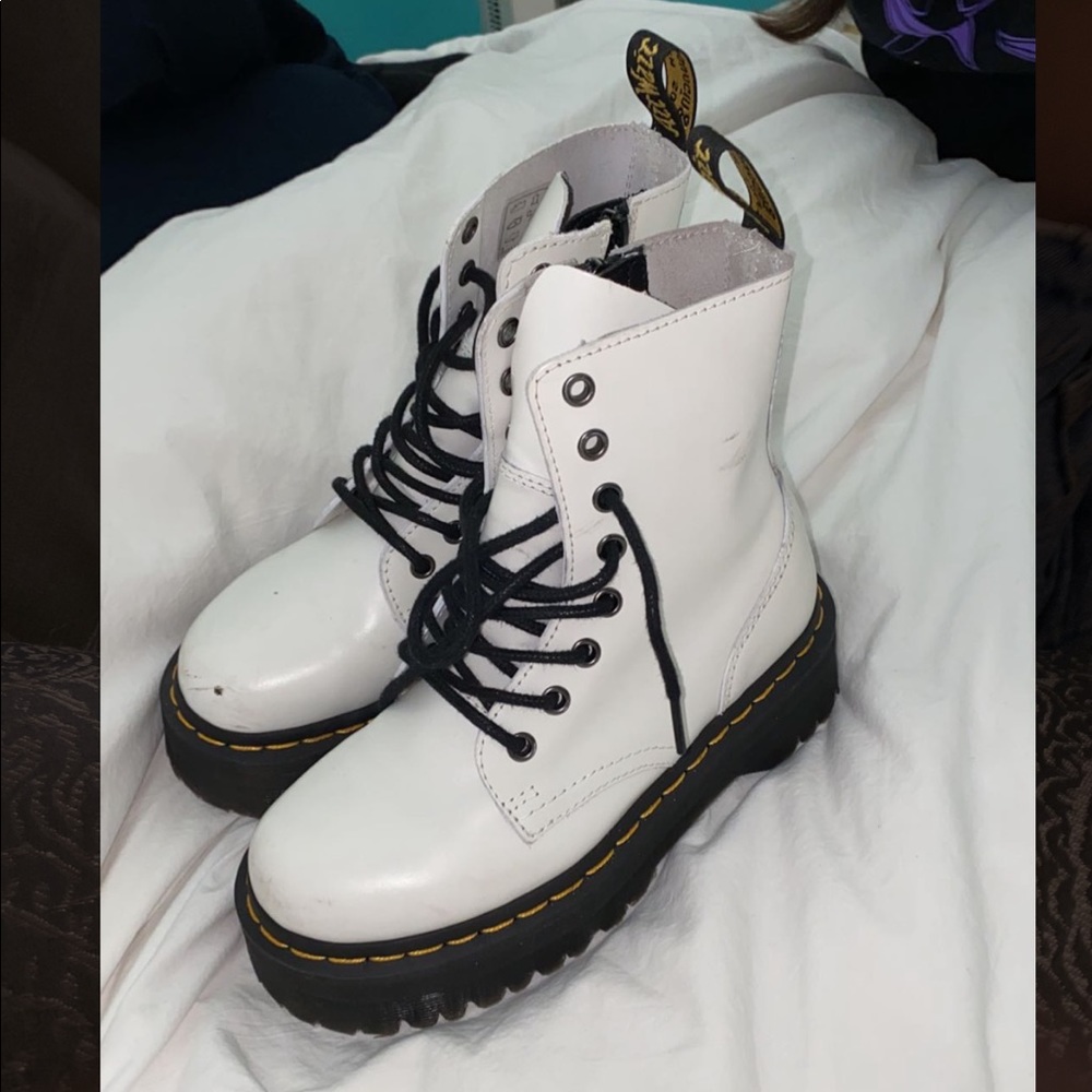 White platform doc martens